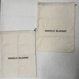 MANOLO BLAHNIK Drawstring Dust Bag Purse Handbag Shoes Storage 10 1/2" x 14"